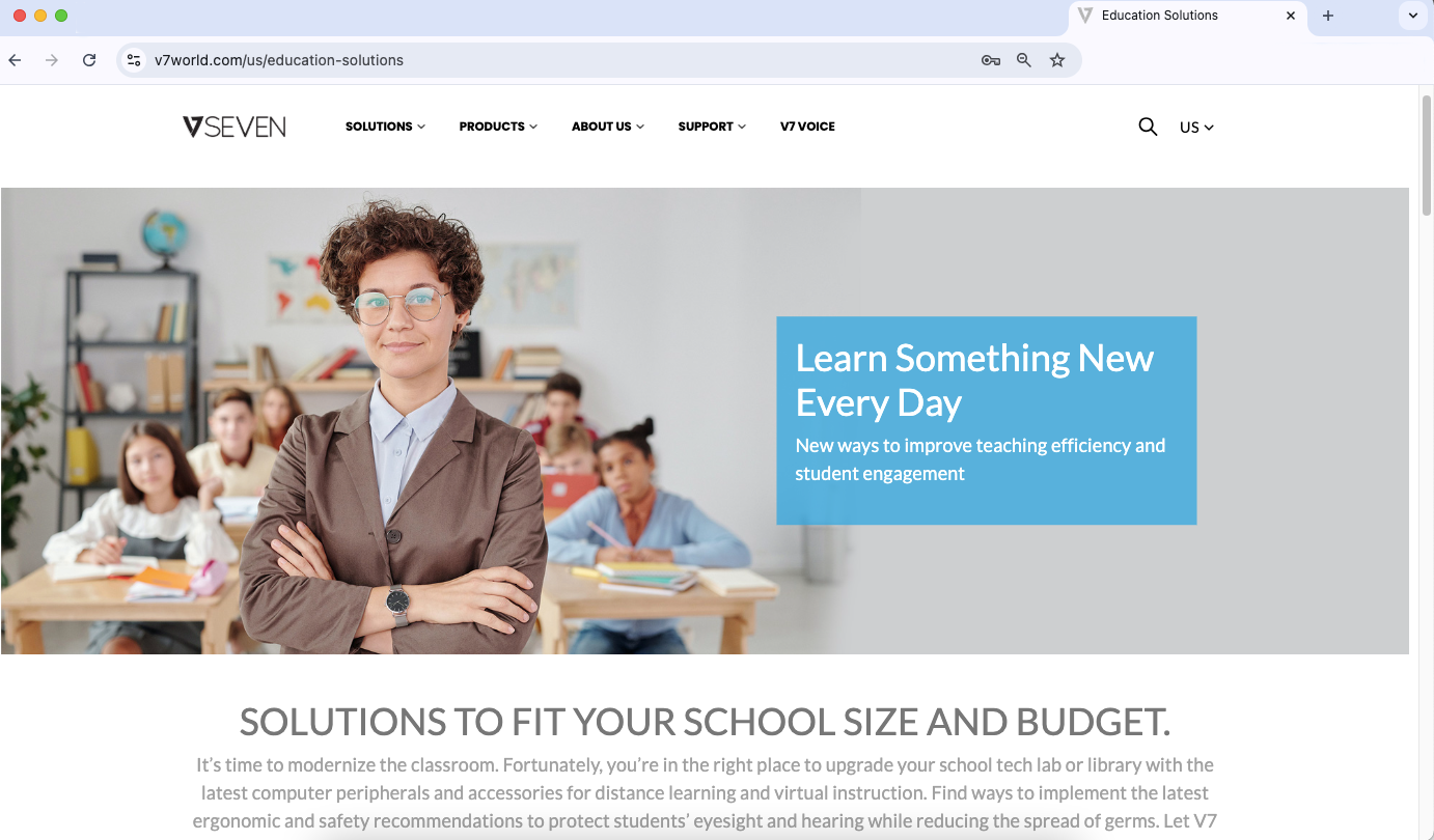 V7World.com Landing Page