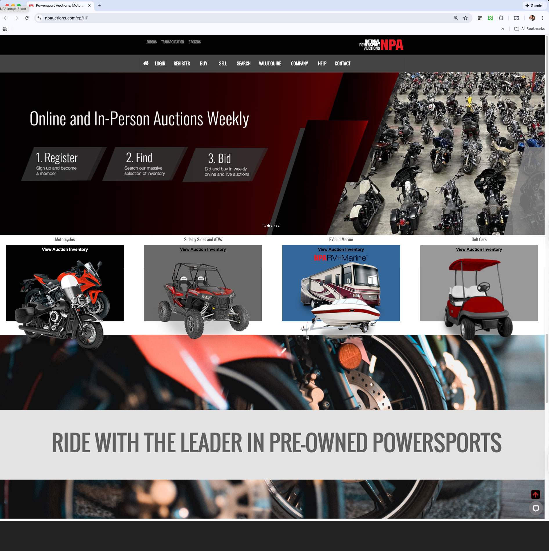 Npauctions.com Homepage Refresh